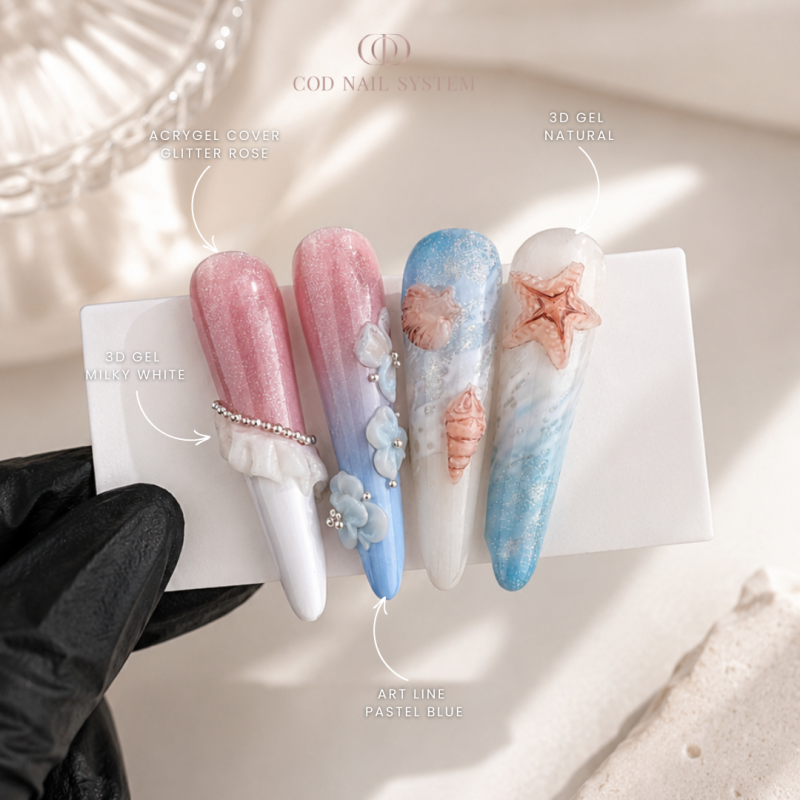 idée nail art coquillage et mer