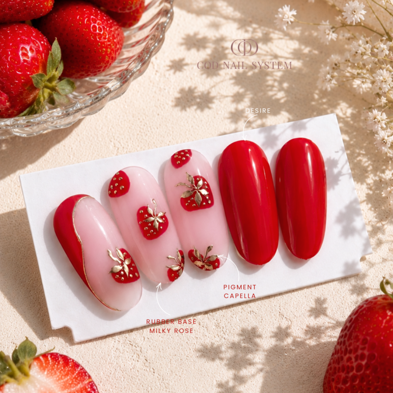 idée nail art fraise