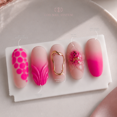 nail art fleur 3D transparent , babycolor , blooming