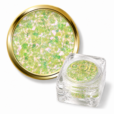 paillettes flakes jaune pastel irisé