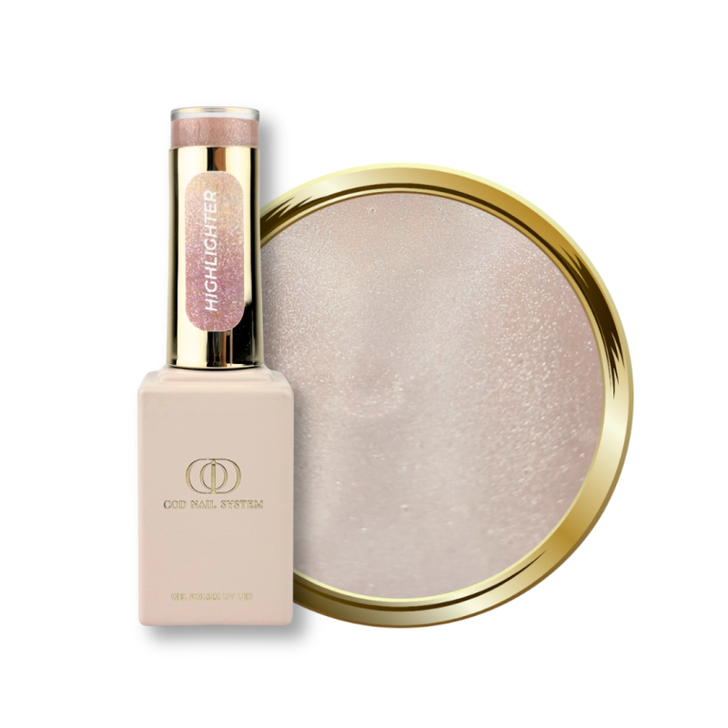 Flacon et pastille du vernis semi permanent cat eye Highlighter