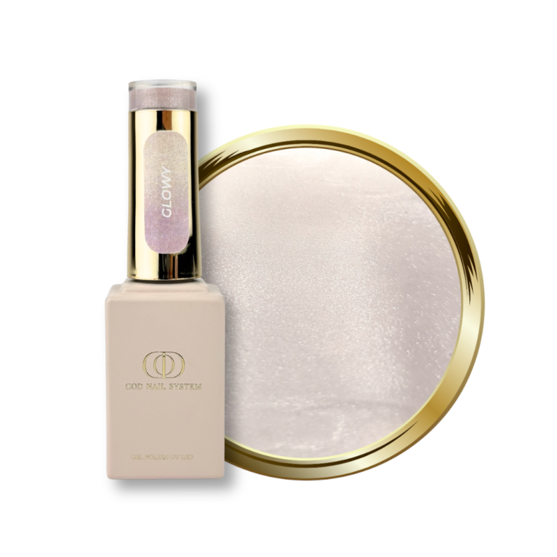 Flacon et pastille du vernis semi permanent cat eye Glowy