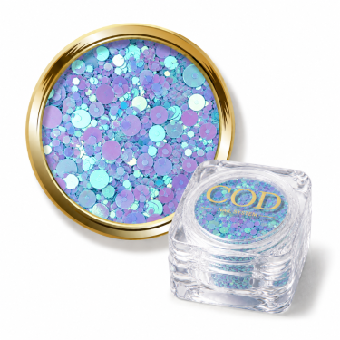mix paillettes pastel bleu irisé rose