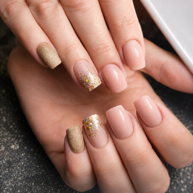 ongles en gel et babyglitter