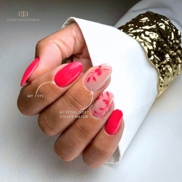 acrygel soft cover natur et couleur néon rose
