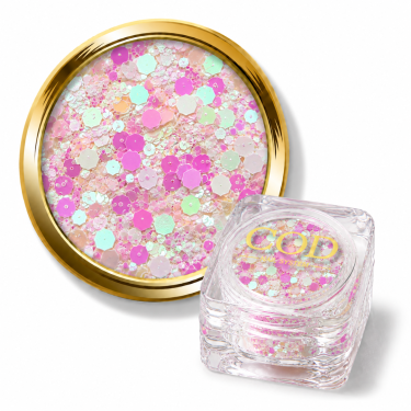 mix paillette libre blanc irisé rose