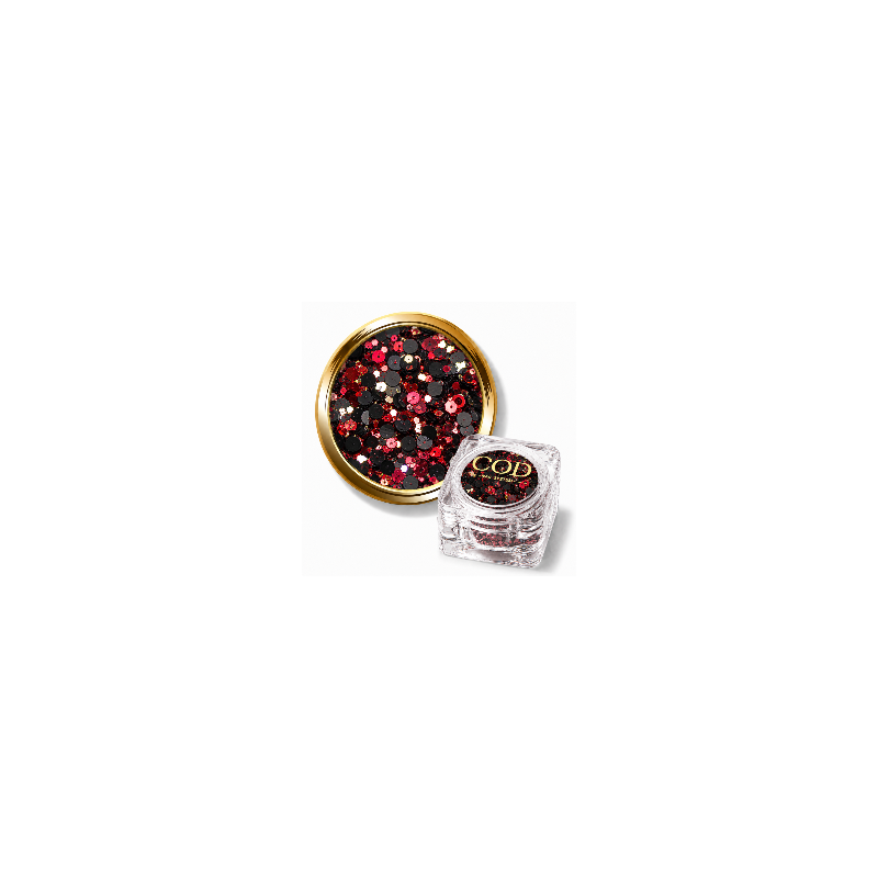 paillette mix rouge noir et or