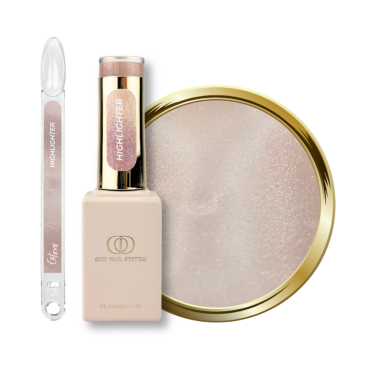 Flacon, tips et pastille du vernis semi permanent cat eye Highlighter