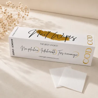 nail wipes , linguette non pelucheux