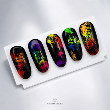 idée nail art pigment néon
