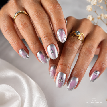 aura nail et pigment miroir argent
