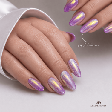 effet cat eye et pigment aurora sur ongles