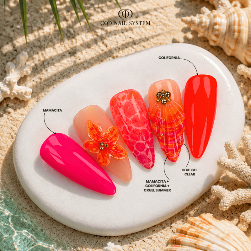 idée nail art summer effet coquillage