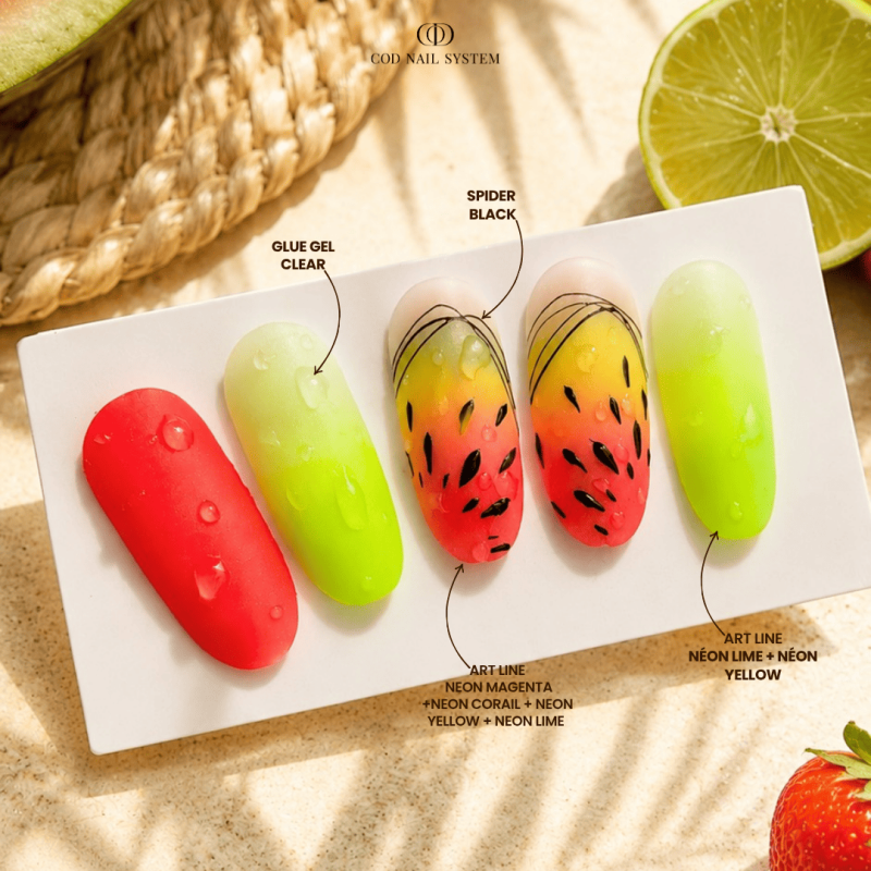 idée nail art pastèque