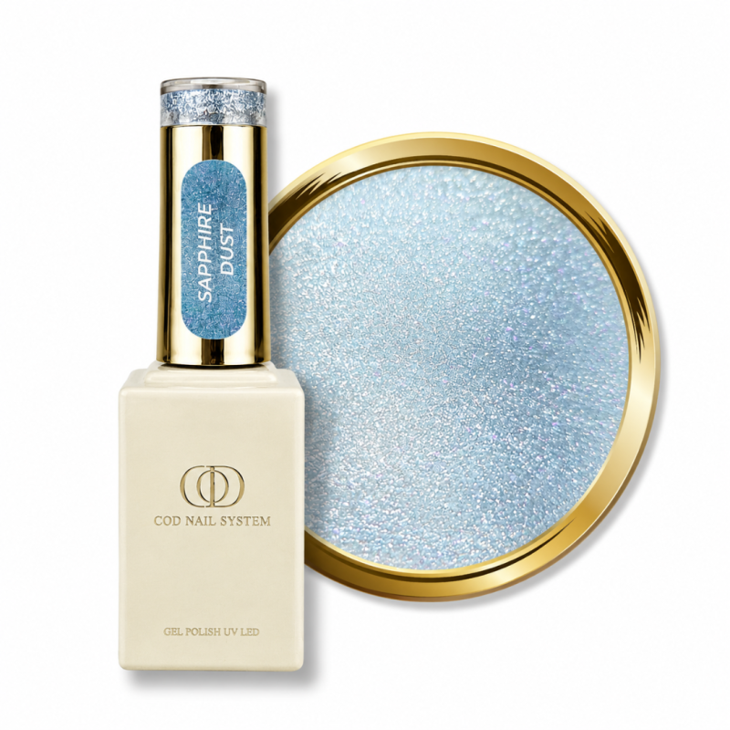 vernis semi permanent cat eye réflective bleu pastel