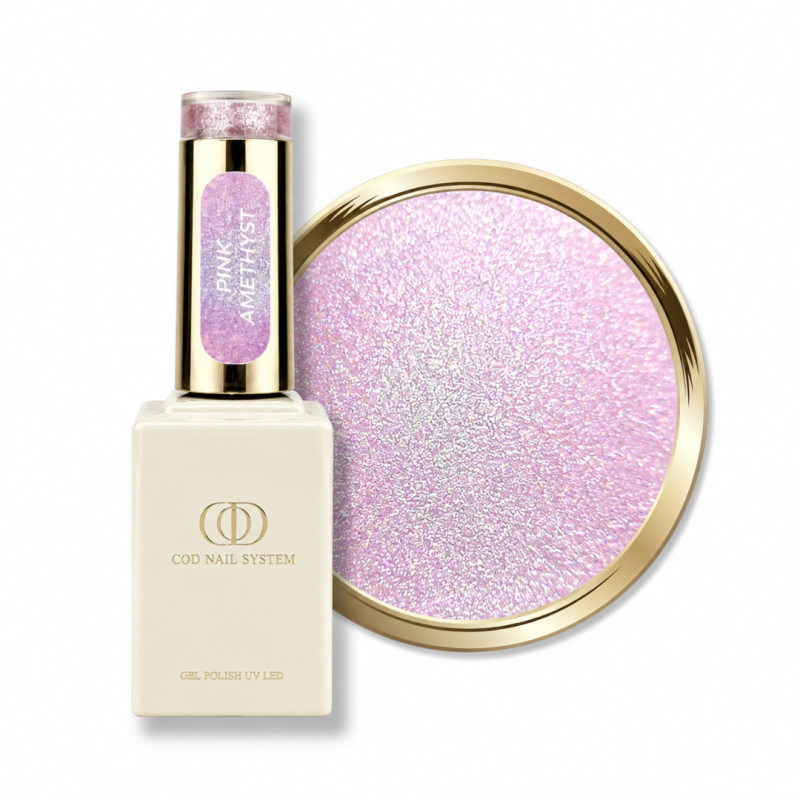 vernis semi permanent cat eye réflective rose pastel