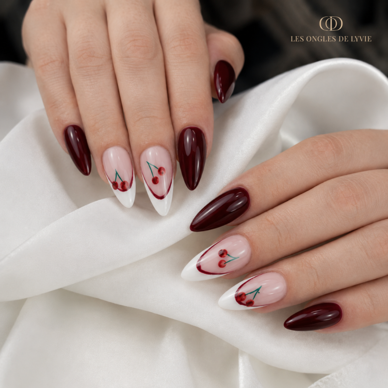 ongle couleur cerise noire