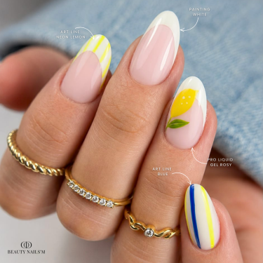 pose nail art citron