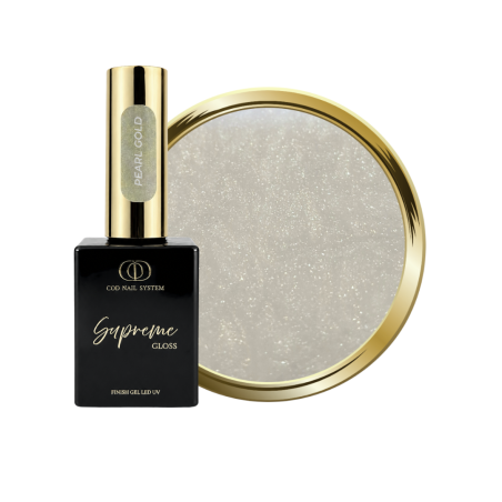 Supreme Gloss Pearl Gold avec son flacon et sa pastille