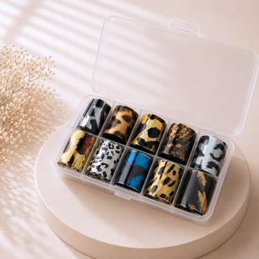 Boite Foil motif savane pour le Nail Art