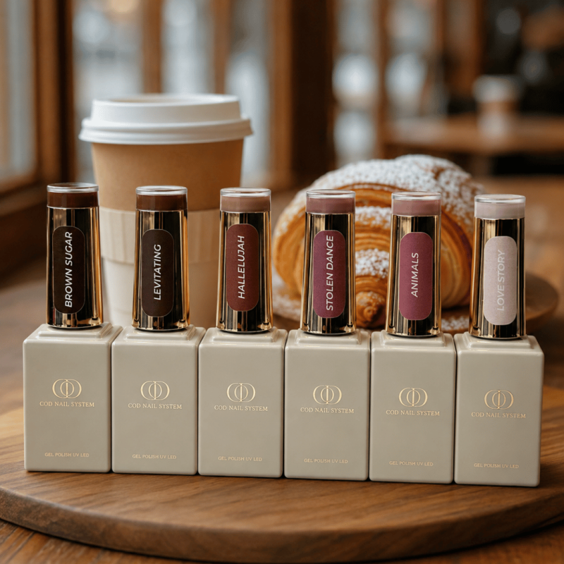 Flacons des vernis semi permanent de la Box Coffee Shop
