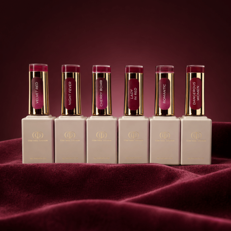 Flacons des vernis semi permanent de la Box Red Obsession