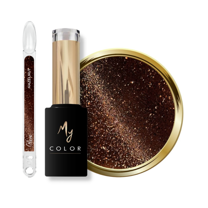 Tips, flacon et pastille du My Color Cat Eye Hazelnut