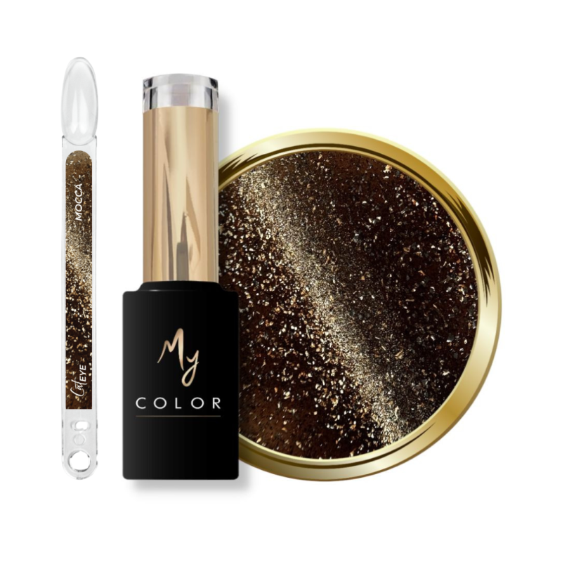 Tips, flacon et pastille du My Color Cat Eye Mocca