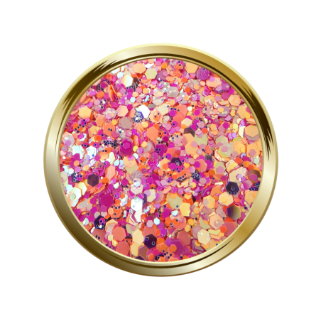 paillette libre pour le nail art  mix rose et orange néon
