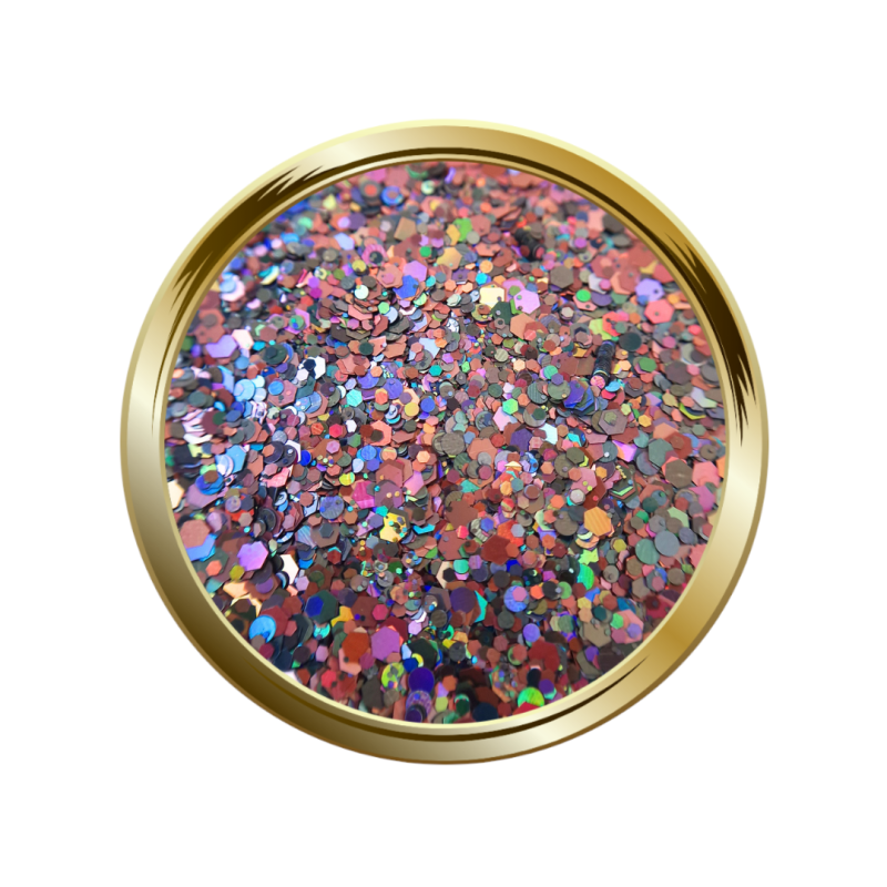 Paillettes libre pour le nail art taille mix gris et vieux rose
