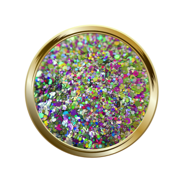 paillettes libre pour le nail art taille mix vert pomme, violet et argenté