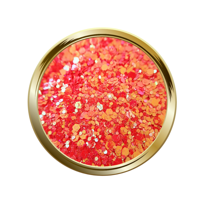 paillettes libres pour le nail art taille mix neon corail