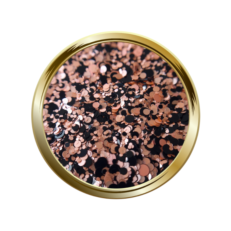 paillettes libre pour le nail art taille mix noir et saumon
