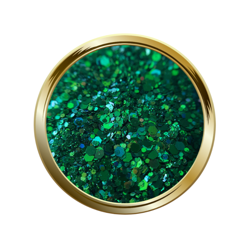 paillettes libres pour le nail art taille mix vert emeraude