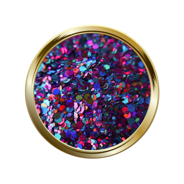 paillettes libre pour le nail art taille mix bleu turquoise, violet et marron