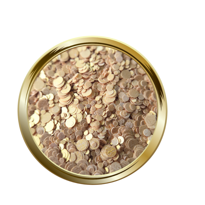 paillette libre pour le nail art taille mix forme ronde doré satiné