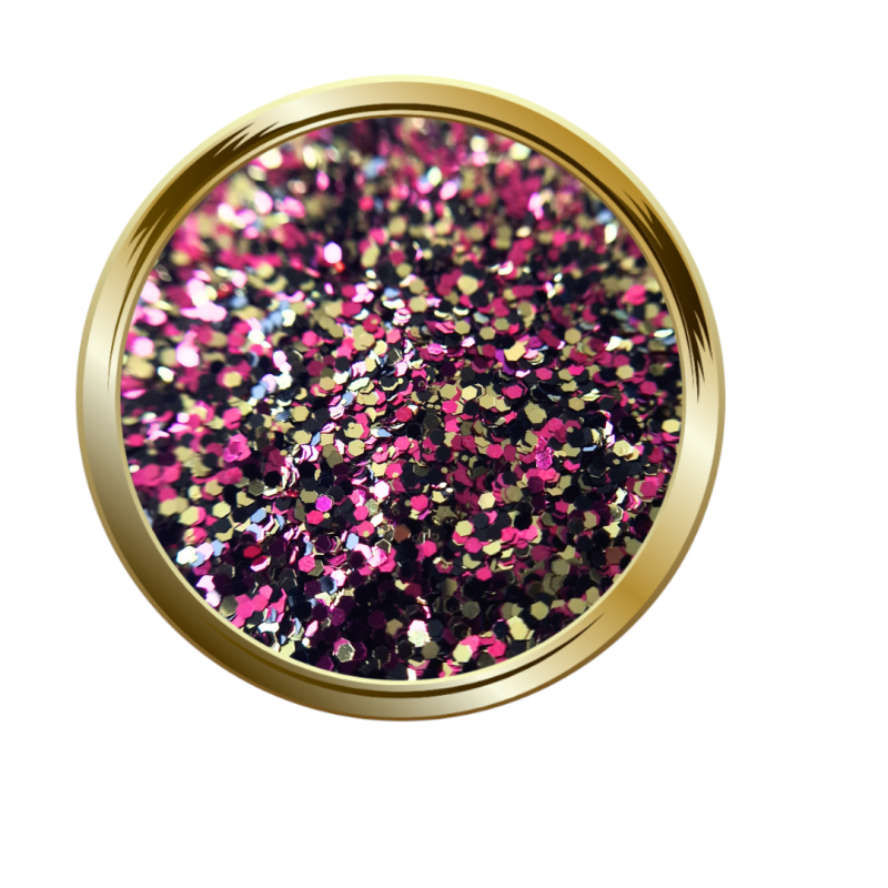 Paillettes libres pour le nail art taille mix noir or et rose