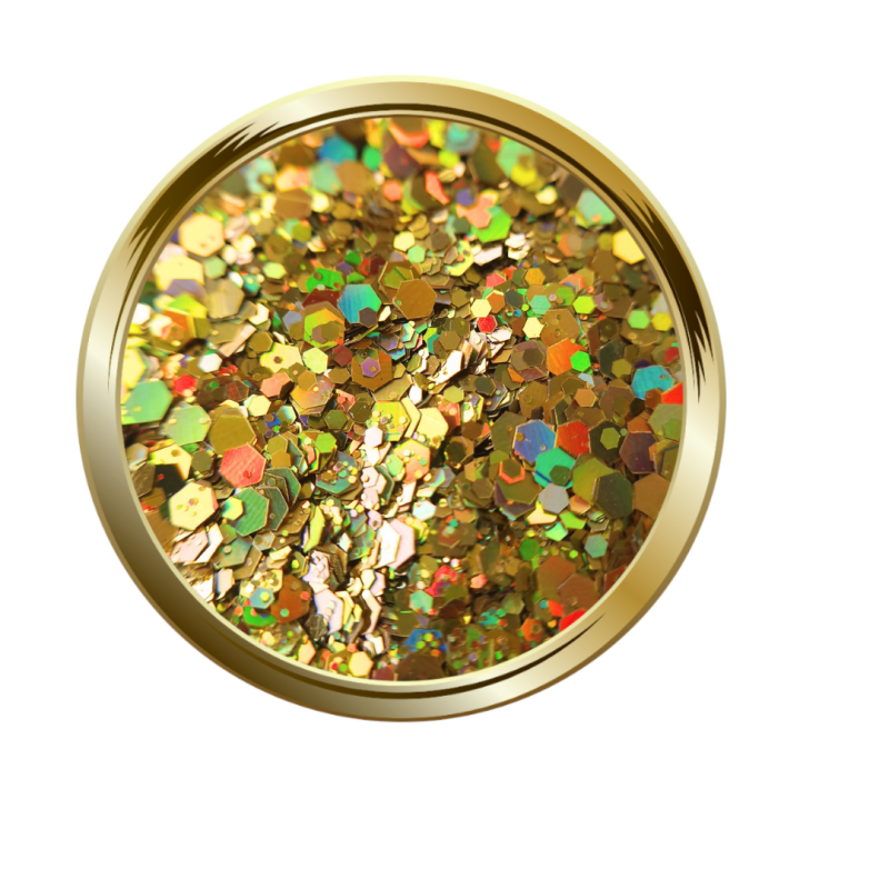 Paillettes libres pour le nail art forme mix or holographique