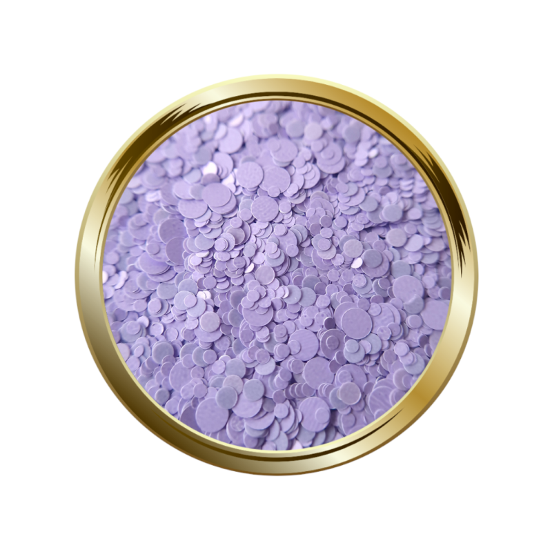 Paillettes libres pour le nail art forme mix arrondi violet pastel