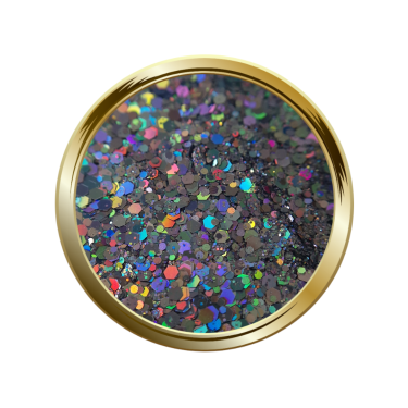 Paillettes libres pour le nail art forme mix gris anthracite