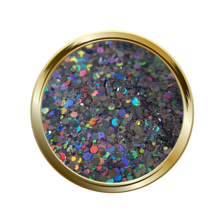 Paillettes libres pour le nail art forme mix gris anthracite