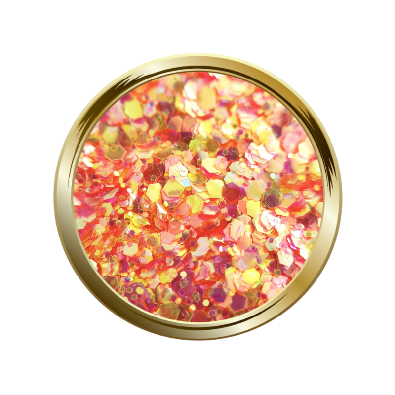 Paillettes libres pour le nail art forme mix orange néon irisé