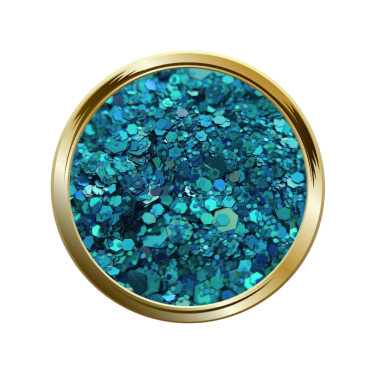 Paillettes libres pour le nail art forme mix  turquoise holographique
