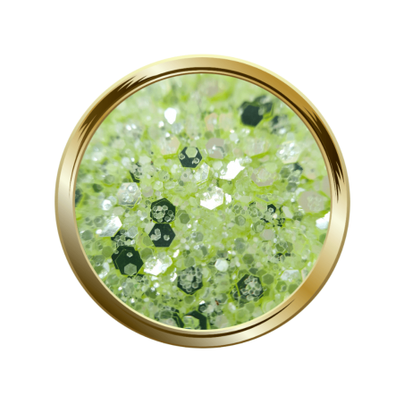 Paillettes libres pour le nail art forme mix jaune néon transparent