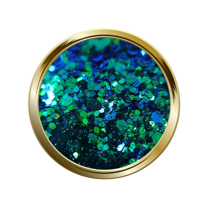 Paillettes libres pour le nail art forme mix vert émeraude