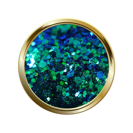 Paillettes libres pour le nail art forme mix vert émeraude