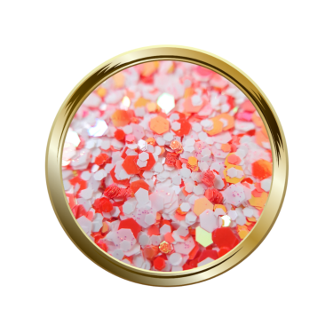 Paillettes libre pour le nail art forme mix corail et blanc