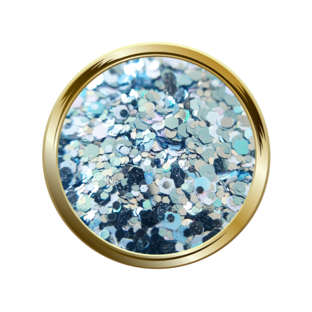 Paillettes libres pour le nail art forme mix argenté bleu et blanc