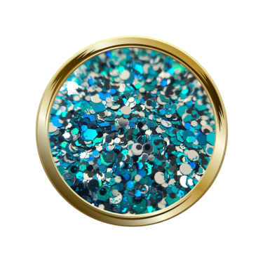 paillettes lilbres pour le nail art forme mix turquoise noir et argent