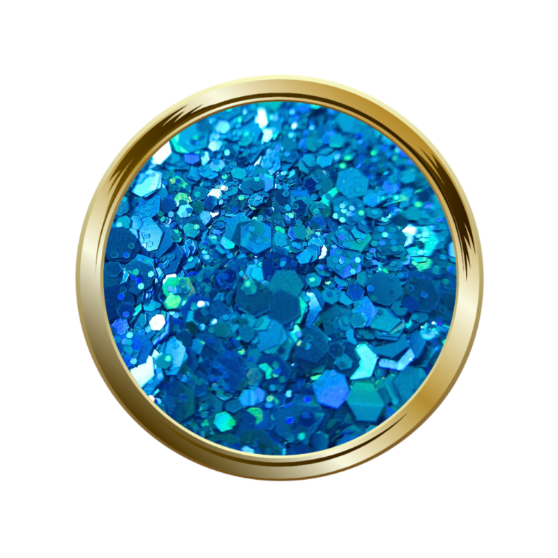 Paillettes libres pour le nail art forme mix turquoise holographique